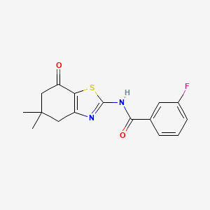 molecular formula C16H15FN2O2S B11588151 N-(5,5-dimethyl-7-oxo-4,5,6,7-tetrahydro-1,3-benzothiazol-2-yl)-3-fluorobenzamide 