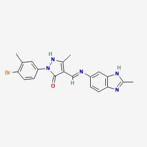 (4Z)-2-(4-bromo-3-methylphenyl)-5-methyl-4-{[(2-methyl-1H-benzimidazol-5-yl)amino]methylidene}-2,4-dihydro-3H-pyrazol-3-one