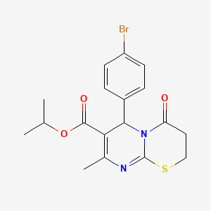 molecular formula C18H19BrN2O3S B11588199 propan-2-yl 6-(4-bromophenyl)-8-methyl-4-oxo-3,4-dihydro-2H,6H-pyrimido[2,1-b][1,3]thiazine-7-carboxylate 