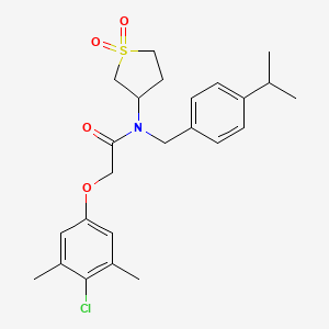 2-(4-chloro-3,5-dimethylphenoxy)-N-(1,1-dioxidotetrahydrothiophen-3-yl)-N-[4-(propan-2-yl)benzyl]acetamide