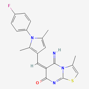 (6E)-6-{[1-(4-fluorophenyl)-2,5-dimethyl-1H-pyrrol-3-yl]methylidene}-5-imino-3-methyl-5,6-dihydro-7H-[1,3]thiazolo[3,2-a]pyrimidin-7-one