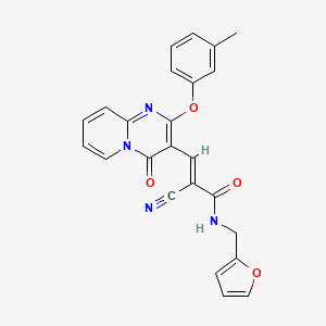 molecular formula C24H18N4O4 B11588226 (2E)-2-cyano-N-(furan-2-ylmethyl)-3-[2-(3-methylphenoxy)-4-oxo-4H-pyrido[1,2-a]pyrimidin-3-yl]prop-2-enamide 