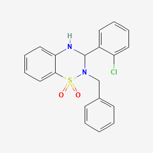 molecular formula C20H17ClN2O2S B11588227 2-benzyl-3-(2-chlorophenyl)-3,4-dihydro-2H-1,2,4-benzothiadiazine 1,1-dioxide 