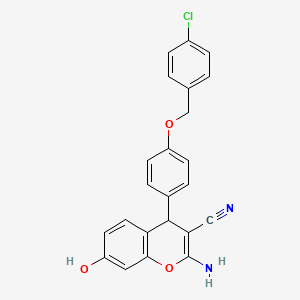 2-amino-4-{4-[(4-chlorobenzyl)oxy]phenyl}-7-hydroxy-4H-chromene-3-carbonitrile