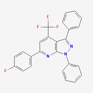 molecular formula C25H15F4N3 B11588230 6-(4-fluorophenyl)-1,3-diphenyl-4-(trifluoromethyl)-1H-pyrazolo[3,4-b]pyridine 