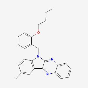 molecular formula C26H25N3O B11588238 6-(2-butoxybenzyl)-9-methyl-6H-indolo[2,3-b]quinoxaline 