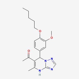 1-{7-[3-Methoxy-4-(pentyloxy)phenyl]-5-methyl-4,7-dihydro[1,2,4]triazolo[1,5-a]pyrimidin-6-yl}ethanone