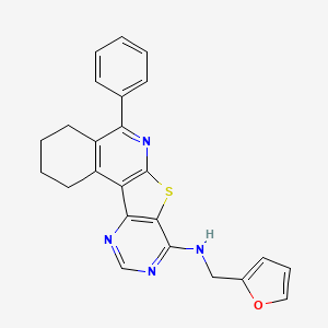 molecular formula C24H20N4OS B11588287 N-(furan-2-ylmethyl)-8-phenyl-11-thia-9,14,16-triazatetracyclo[8.7.0.02,7.012,17]heptadeca-1,7,9,12,14,16-hexaen-13-amine 