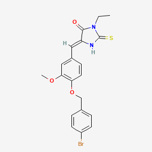 (5Z)-5-{4-[(4-bromobenzyl)oxy]-3-methoxybenzylidene}-3-ethyl-2-thioxoimidazolidin-4-one