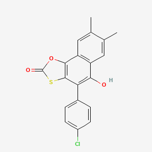 molecular formula C19H13ClO3S B11588299 4-(4-Chlorophenyl)-5-hydroxy-7,8-dimethylnaphtho[2,1-d][1,3]oxathiol-2-one 