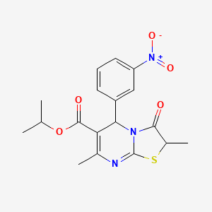 molecular formula C18H19N3O5S B11588341 propan-2-yl 2,7-dimethyl-5-(3-nitrophenyl)-3-oxo-2,3-dihydro-5H-[1,3]thiazolo[3,2-a]pyrimidine-6-carboxylate 