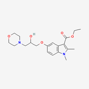 molecular formula C20H28N2O5 B11588361 ethyl 5-[2-hydroxy-3-(morpholin-4-yl)propoxy]-1,2-dimethyl-1H-indole-3-carboxylate 