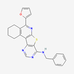 N-benzyl-8-(furan-2-yl)-11-thia-9,14,16-triazatetracyclo[8.7.0.02,7.012,17]heptadeca-1,7,9,12,14,16-hexaen-13-amine