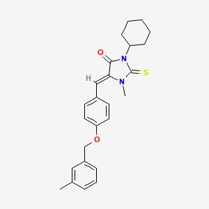 molecular formula C25H28N2O2S B11588375 (5Z)-3-cyclohexyl-1-methyl-5-{4-[(3-methylbenzyl)oxy]benzylidene}-2-thioxoimidazolidin-4-one 