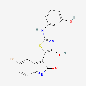 (3Z)-5-bromo-3-[2-[(3-hydroxyphenyl)amino]-4-oxo-1,3-thiazol-5(4H)-ylidene]-1,3-dihydro-2H-indol-2-one