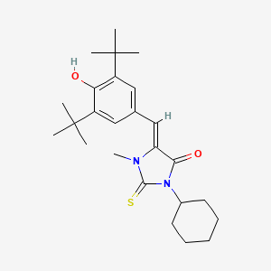 (5Z)-3-cyclohexyl-5-(3,5-di-tert-butyl-4-hydroxybenzylidene)-1-methyl-2-thioxoimidazolidin-4-one