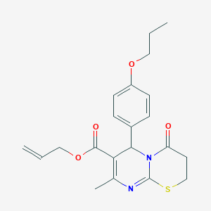 prop-2-en-1-yl 8-methyl-4-oxo-6-(4-propoxyphenyl)-3,4-dihydro-2H,6H-pyrimido[2,1-b][1,3]thiazine-7-carboxylate