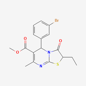 methyl 5-(3-bromophenyl)-2-ethyl-7-methyl-3-oxo-2,3-dihydro-5H-[1,3]thiazolo[3,2-a]pyrimidine-6-carboxylate