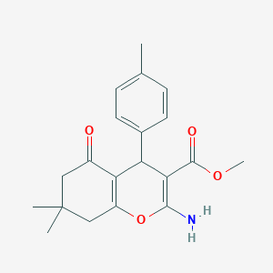 molecular formula C20H23NO4 B11588437 methyl 2-amino-7,7-dimethyl-4-(4-methylphenyl)-5-oxo-5,6,7,8-tetrahydro-4H-chromene-3-carboxylate 