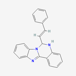 molecular formula C22H17N3 B11588440 6-[(E)-2-phenylethenyl]-5,6-dihydrobenzimidazo[1,2-c]quinazoline 