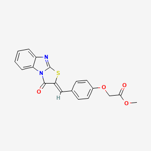 methyl {4-[(Z)-(3-oxo[1,3]thiazolo[3,2-a]benzimidazol-2(3H)-ylidene)methyl]phenoxy}acetate