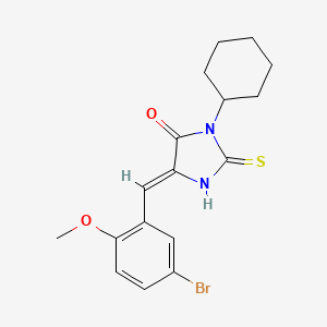 molecular formula C17H19BrN2O2S B11588462 (5Z)-5-[(5-bromo-2-methoxyphenyl)methylidene]-3-cyclohexyl-2-sulfanylideneimidazolidin-4-one 