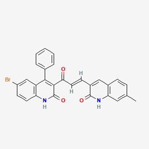 6-bromo-3-[(2E)-3-(7-methyl-2-oxo-1,2-dihydroquinolin-3-yl)prop-2-enoyl]-4-phenylquinolin-2(1H)-one