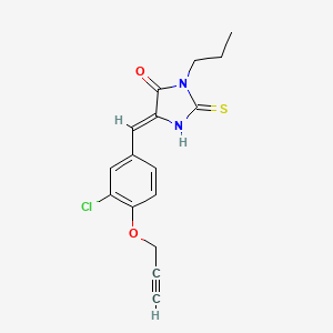 molecular formula C16H15ClN2O2S B11588466 (5Z)-5-[3-chloro-4-(prop-2-yn-1-yloxy)benzylidene]-3-propyl-2-thioxoimidazolidin-4-one 