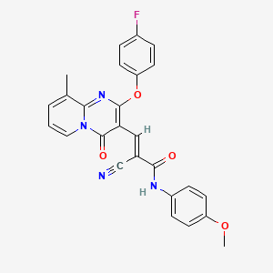 (2E)-2-cyano-3-[2-(4-fluorophenoxy)-9-methyl-4-oxo-4H-pyrido[1,2-a]pyrimidin-3-yl]-N-(4-methoxyphenyl)prop-2-enamide