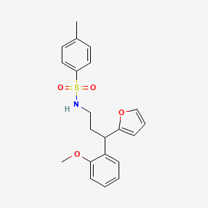 molecular formula C21H23NO4S B11588484 N-[3-(furan-2-yl)-3-(2-methoxyphenyl)propyl]-4-methylbenzenesulfonamide 