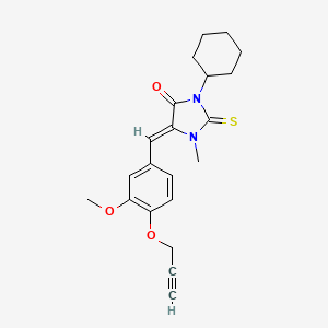 (5Z)-3-cyclohexyl-5-[3-methoxy-4-(prop-2-yn-1-yloxy)benzylidene]-1-methyl-2-thioxoimidazolidin-4-one