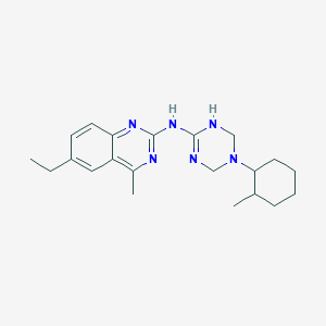 6-ethyl-4-methyl-N-[5-(2-methylcyclohexyl)-1,4,5,6-tetrahydro-1,3,5-triazin-2-yl]quinazolin-2-amine