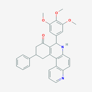 11-phenyl-8-(3,4,5-trimethoxyphenyl)-8,10,11,12-tetrahydrobenzo[a][4,7]phenanthrolin-9(7H)-one