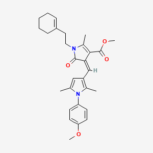 methyl (4Z)-1-[2-(cyclohex-1-en-1-yl)ethyl]-4-{[1-(4-methoxyphenyl)-2,5-dimethyl-1H-pyrrol-3-yl]methylidene}-2-methyl-5-oxo-4,5-dihydro-1H-pyrrole-3-carboxylate