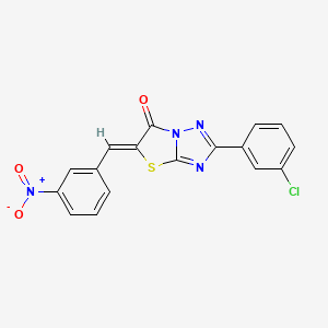 molecular formula C17H9ClN4O3S B11588518 (5Z)-2-(3-chlorophenyl)-5-(3-nitrobenzylidene)[1,3]thiazolo[3,2-b][1,2,4]triazol-6(5H)-one 