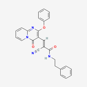 (2E)-2-Cyano-3-{4-oxo-2-phenoxy-4H-pyrido[1,2-A]pyrimidin-3-YL}-N-(2-phenylethyl)prop-2-enamide