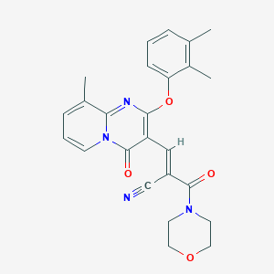 molecular formula C25H24N4O4 B11588547 (2E)-3-[2-(2,3-dimethylphenoxy)-9-methyl-4-oxo-4H-pyrido[1,2-a]pyrimidin-3-yl]-2-(morpholin-4-ylcarbonyl)prop-2-enenitrile 