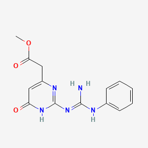 methyl [6-oxo-2-(N'-phenylcarbamimidamido)-1,6-dihydropyrimidin-4-yl]acetate