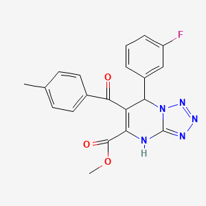 molecular formula C20H16FN5O3 B11588567 Methyl 7-(3-fluorophenyl)-6-[(4-methylphenyl)carbonyl]-4,7-dihydrotetrazolo[1,5-a]pyrimidine-5-carboxylate 