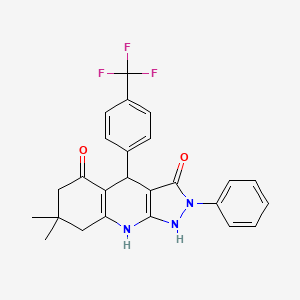 3-hydroxy-7,7-dimethyl-2-phenyl-4-[4-(trifluoromethyl)phenyl]-2,4,6,7,8,9-hexahydro-5H-pyrazolo[3,4-b]quinolin-5-one