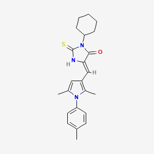 (5Z)-3-cyclohexyl-5-{[2,5-dimethyl-1-(4-methylphenyl)-1H-pyrrol-3-yl]methylidene}-2-thioxoimidazolidin-4-one