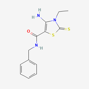 4-amino-N-benzyl-3-ethyl-2-thioxo-2,3-dihydro-1,3-thiazole-5-carboxamide