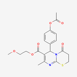 2-methoxyethyl 6-[4-(acetyloxy)phenyl]-8-methyl-4-oxo-3,4-dihydro-2H,6H-pyrimido[2,1-b][1,3]thiazine-7-carboxylate