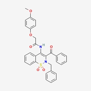 molecular formula C31H26N2O6S B11588595 N-(3-benzoyl-2-benzyl-1,1-dioxido-2H-1,2-benzothiazin-4-yl)-2-(4-methoxyphenoxy)acetamide 