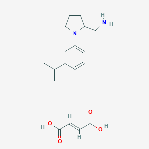 molecular formula C18H26N2O4 B115886 (-)-1-(3-(1-Methylethyl)phenyl)-2-pyrrolidinemethanamine fumarate CAS No. 142469-93-0