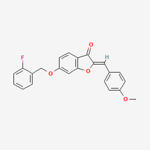 molecular formula C23H17FO4 B11588608 (2Z)-6-[(2-fluorobenzyl)oxy]-2-(4-methoxybenzylidene)-1-benzofuran-3(2H)-one 