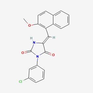 (5Z)-3-(3-chlorophenyl)-5-[(2-methoxynaphthalen-1-yl)methylidene]imidazolidine-2,4-dione