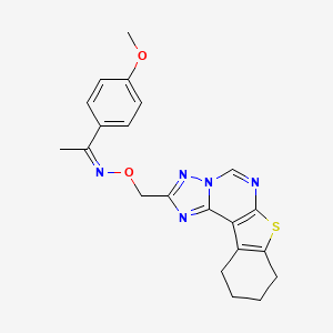 molecular formula C21H21N5O2S B11588643 (1Z)-1-(4-methoxyphenyl)-N-(8,9,10,11-tetrahydro[1]benzothieno[3,2-e][1,2,4]triazolo[1,5-c]pyrimidin-2-ylmethoxy)ethanimine 