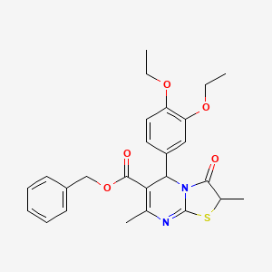 benzyl 5-(3,4-diethoxyphenyl)-2,7-dimethyl-3-oxo-2,3-dihydro-5H-[1,3]thiazolo[3,2-a]pyrimidine-6-carboxylate