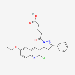 5-[5-(2-chloro-6-ethoxyquinolin-3-yl)-3-phenyl-4,5-dihydro-1H-pyrazol-1-yl]-5-oxopentanoic acid